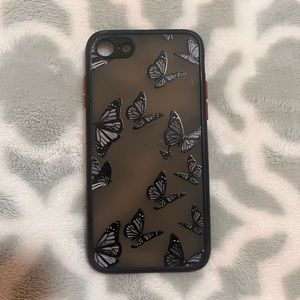 IPhone SE Red and Black Butterfly Phone Case